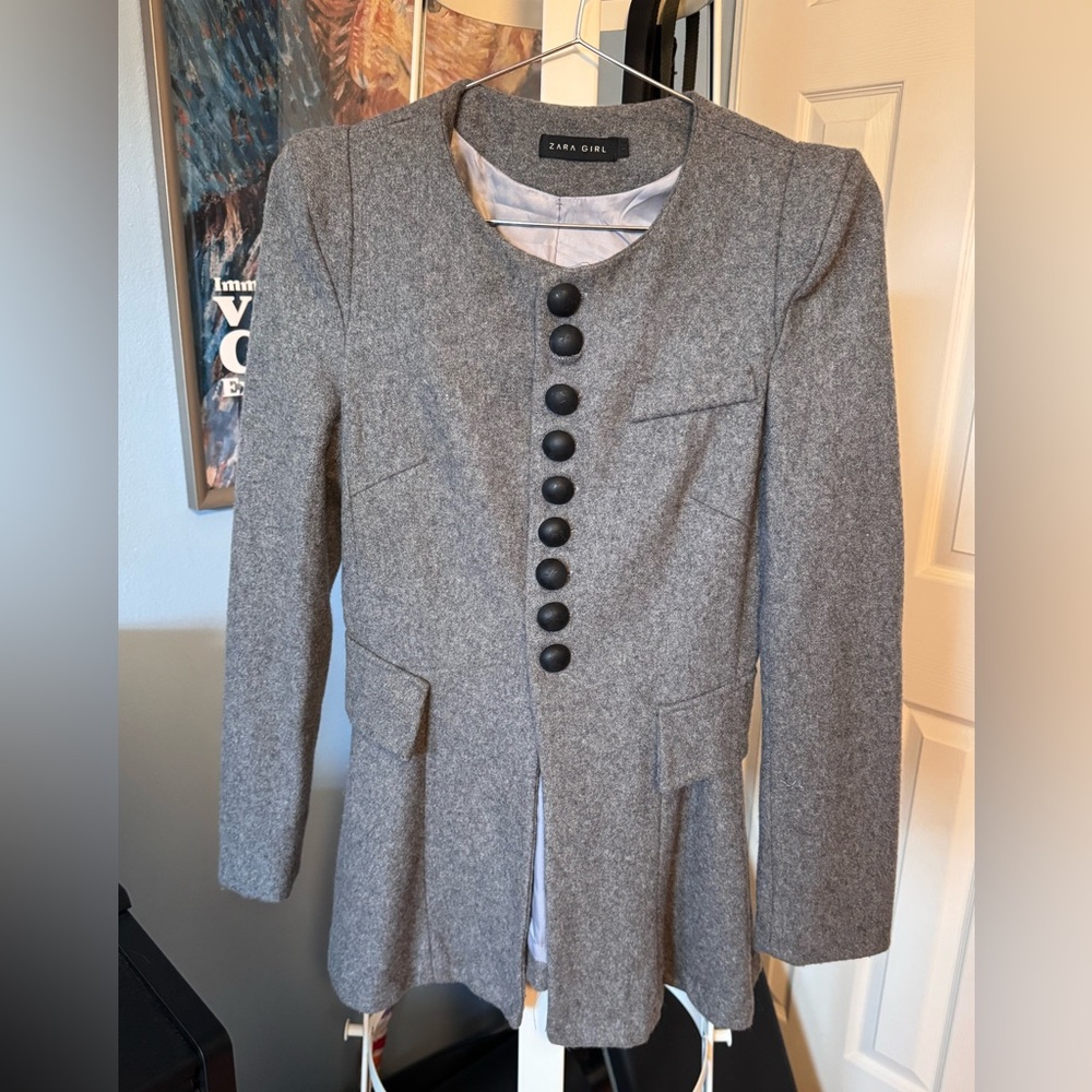 wool Blazer with Military-Inspired Design